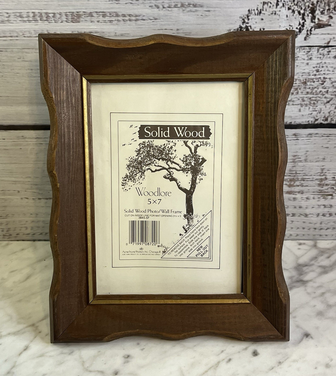 Woodlore Solid Wood Picture Frame Brown 5x7 Acme Frame Products Vintage MCM