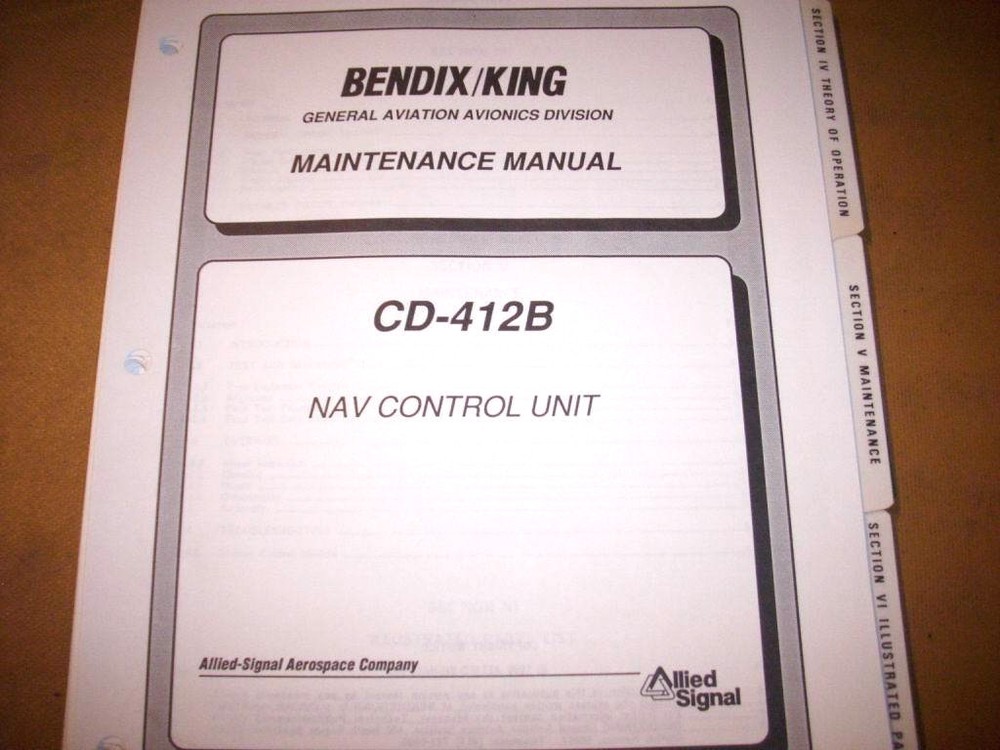 Bendix King CD-412B Nav Control Service Manual