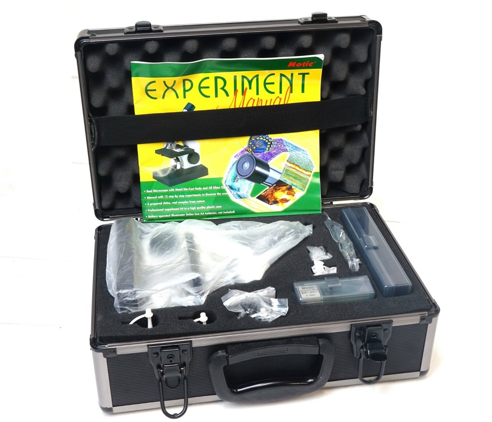 Edmund Scientific Motic Educational Microscope Experiment Kit + Instruments