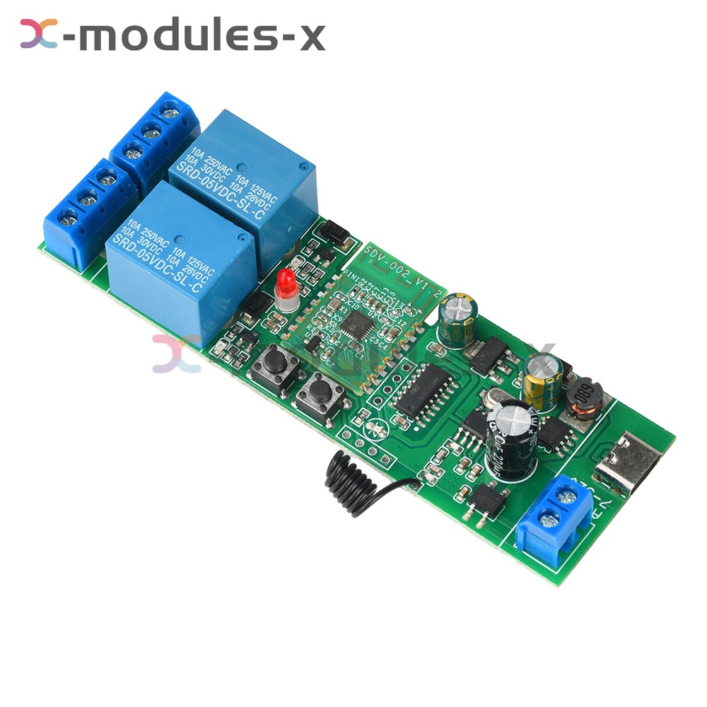 7V-32V AC/DC eWeLink APP Bluetooth 2CH WIFI Relay Switch Module Type-C RF 433