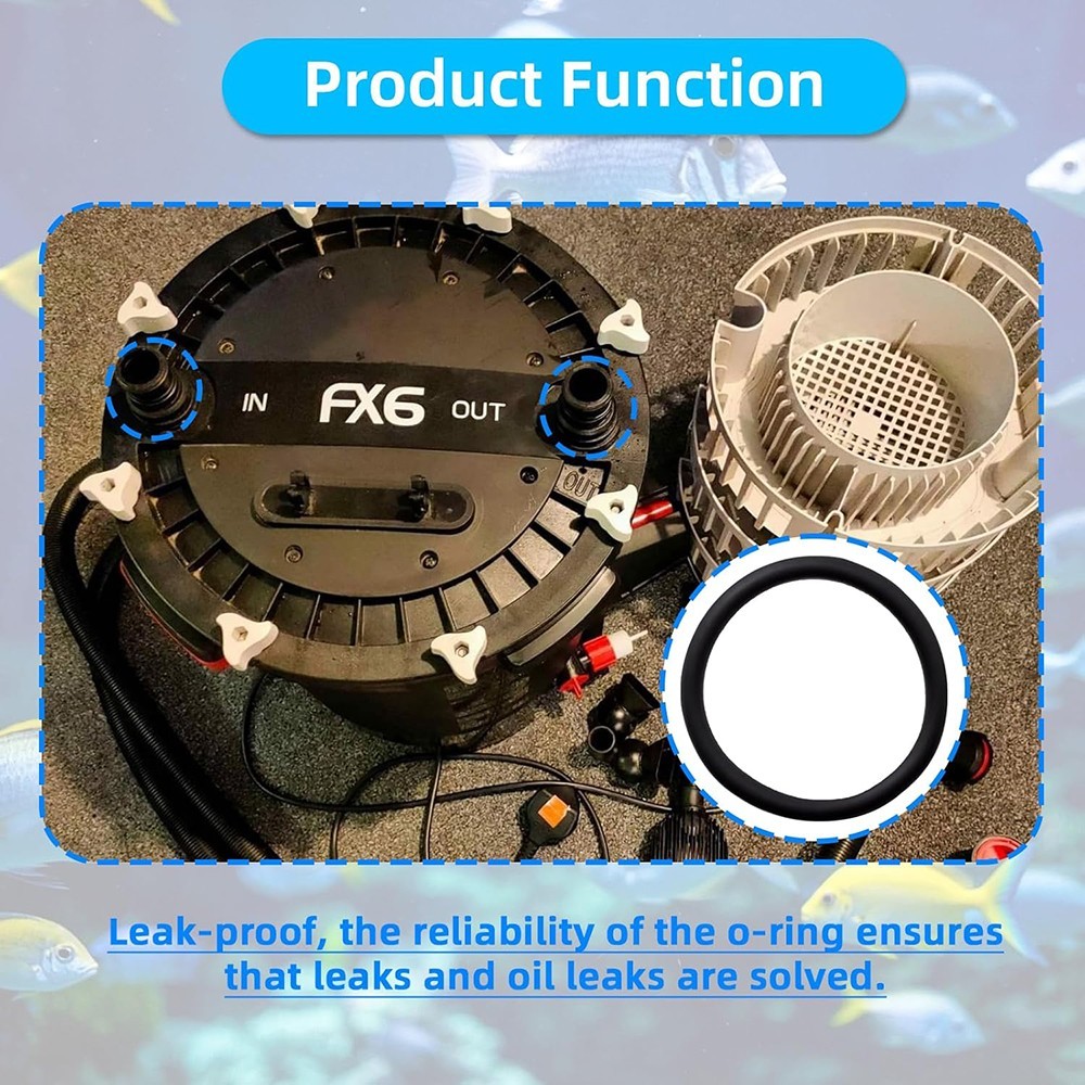 6Pcs O-Ring for Fluval FX6 Replaceable Aquarium Gasket Ring Replacement