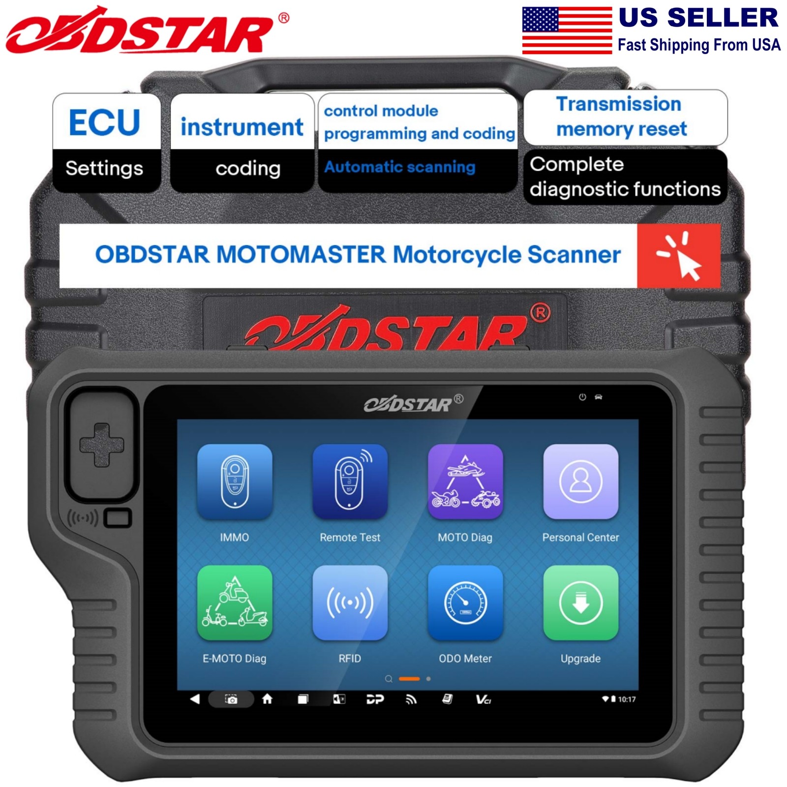 OBDSTAR MOTOMASTER STD Motorcycle Diagnostic Scanner IMMO E-CU Flasher Data Flow