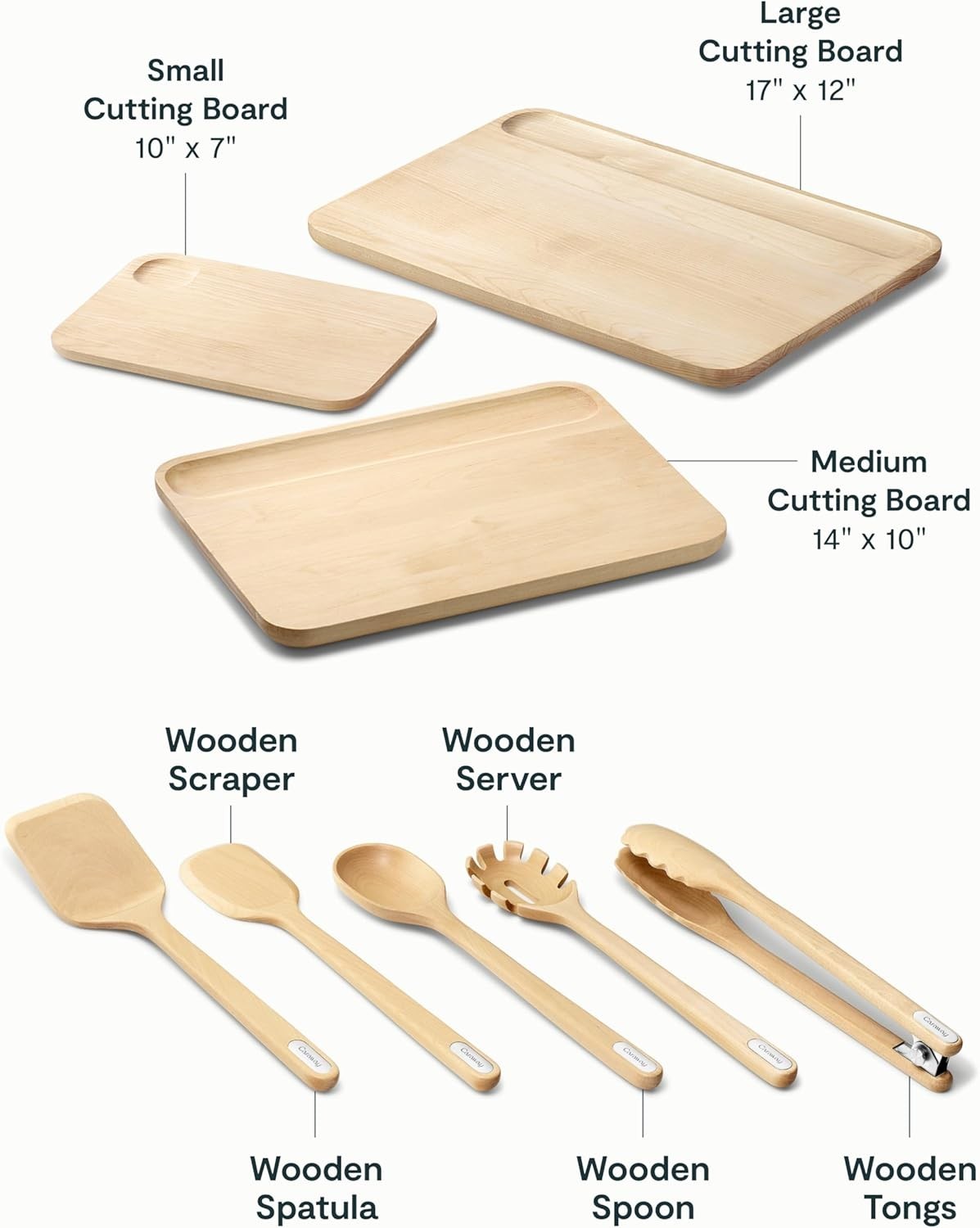 Caraway: Cutting Board & Utensil Set