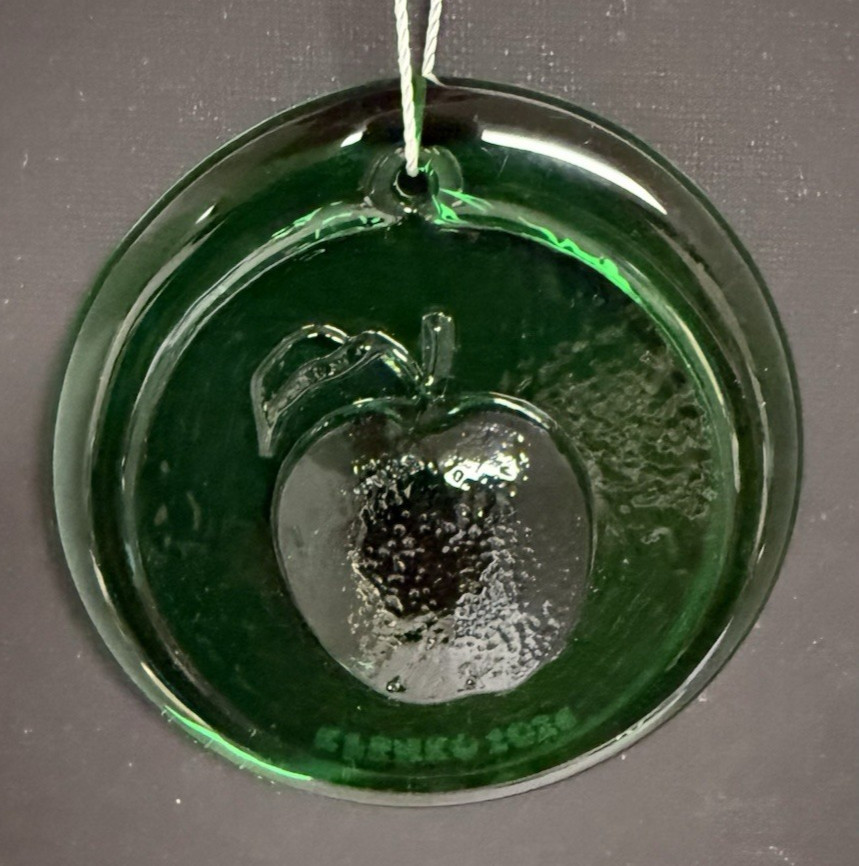 Blenko Glass Suncatcher - Apple - Clover