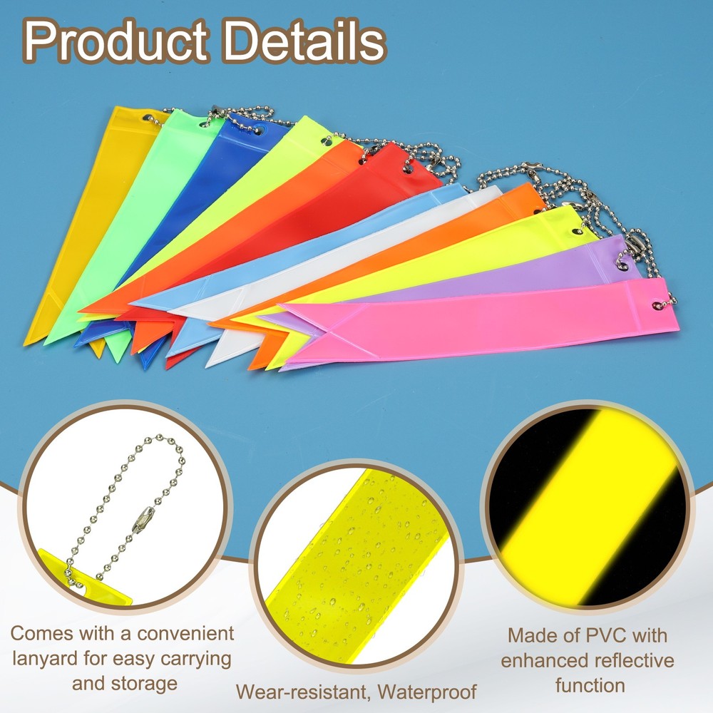 8 Pcs Reflectors 7.7x1.2" Fluorescent Yellow