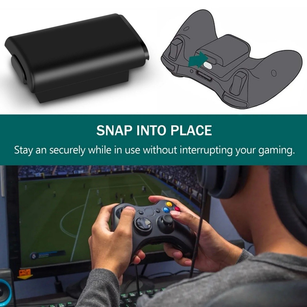 4PC AA Battery Back Cover Case Shell Pack For Xbox 360 Wireless Controller Black