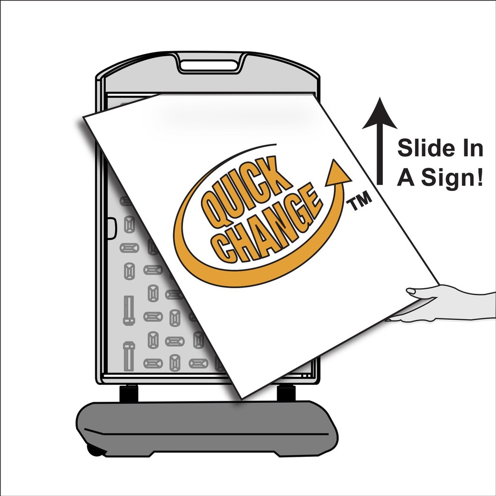 Plasticade Wind Sign 2 Quick Change Frame 24" x 36" Display, Gray (Open Box)