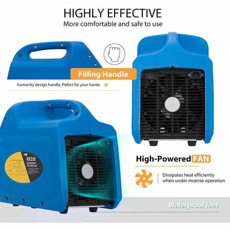 110-120V AC 60Hz 3/4HP Single Cylinder Portable Refrigerant Recovery Machine