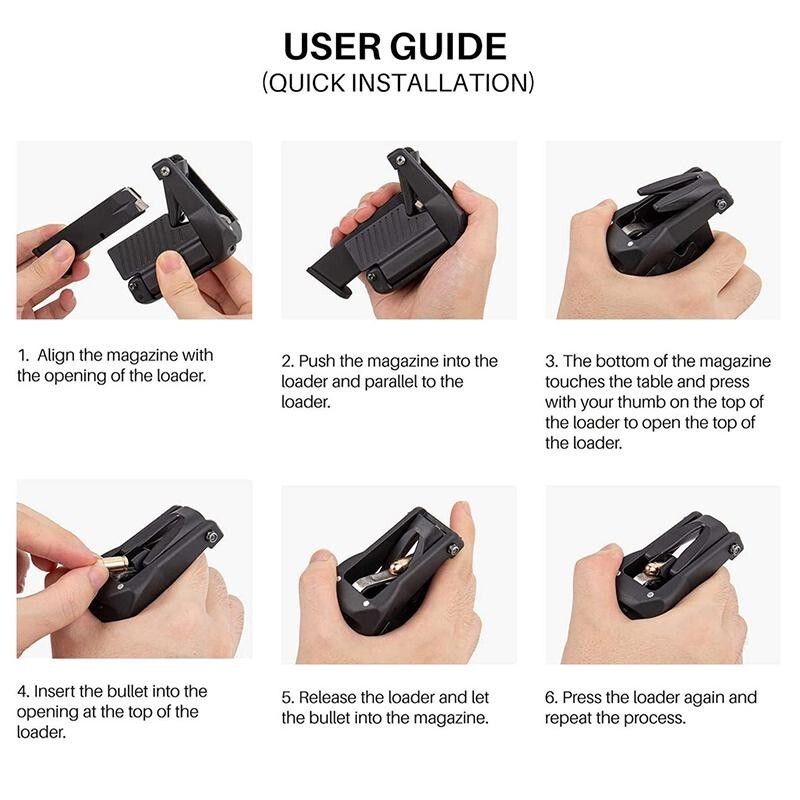 Portable Raptor Universal Pistol Speed Loader for Magazines from .380 9mm-45 ACP