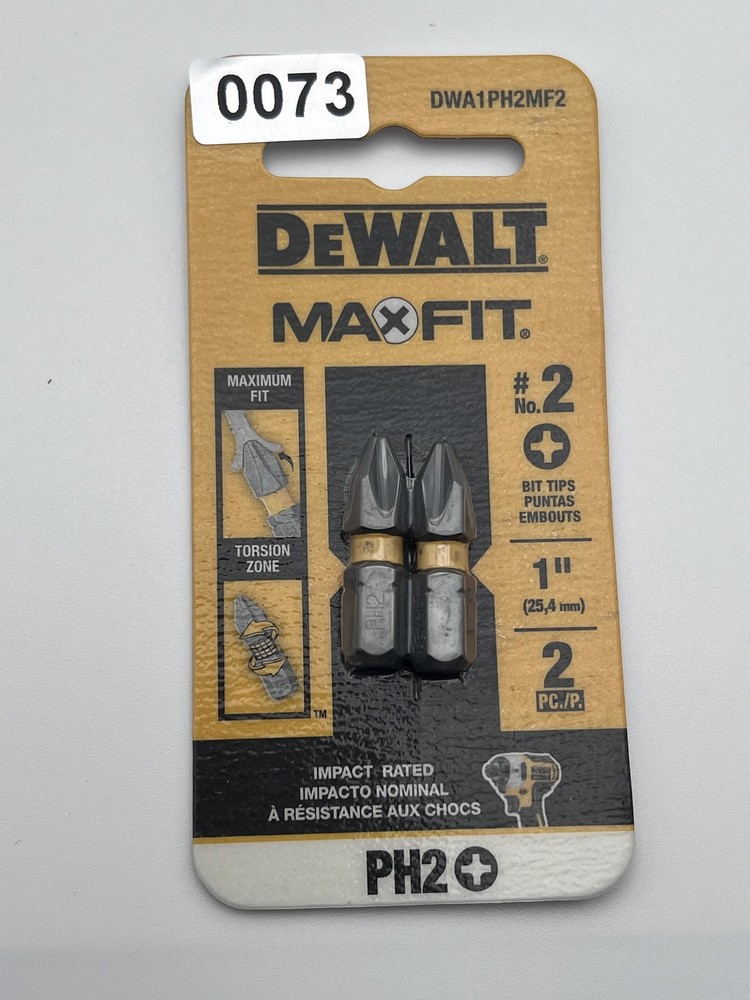 DeWalt MaxFit PH2 Phillips Insert Bit Tips Impact Rated No 2 Drill Driver 2pc