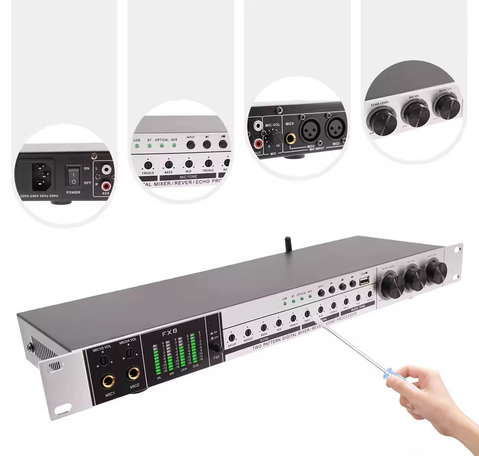 New Karaoke Pre-Effects KTV Professional Digital Audio Echo Effect Processor DSP