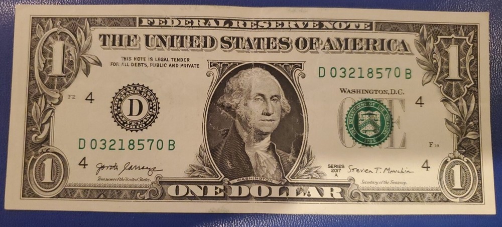 🚫 $1 Dollar Serial Number Misalignment Error Note The 0 On The Right Ser. #‼️
