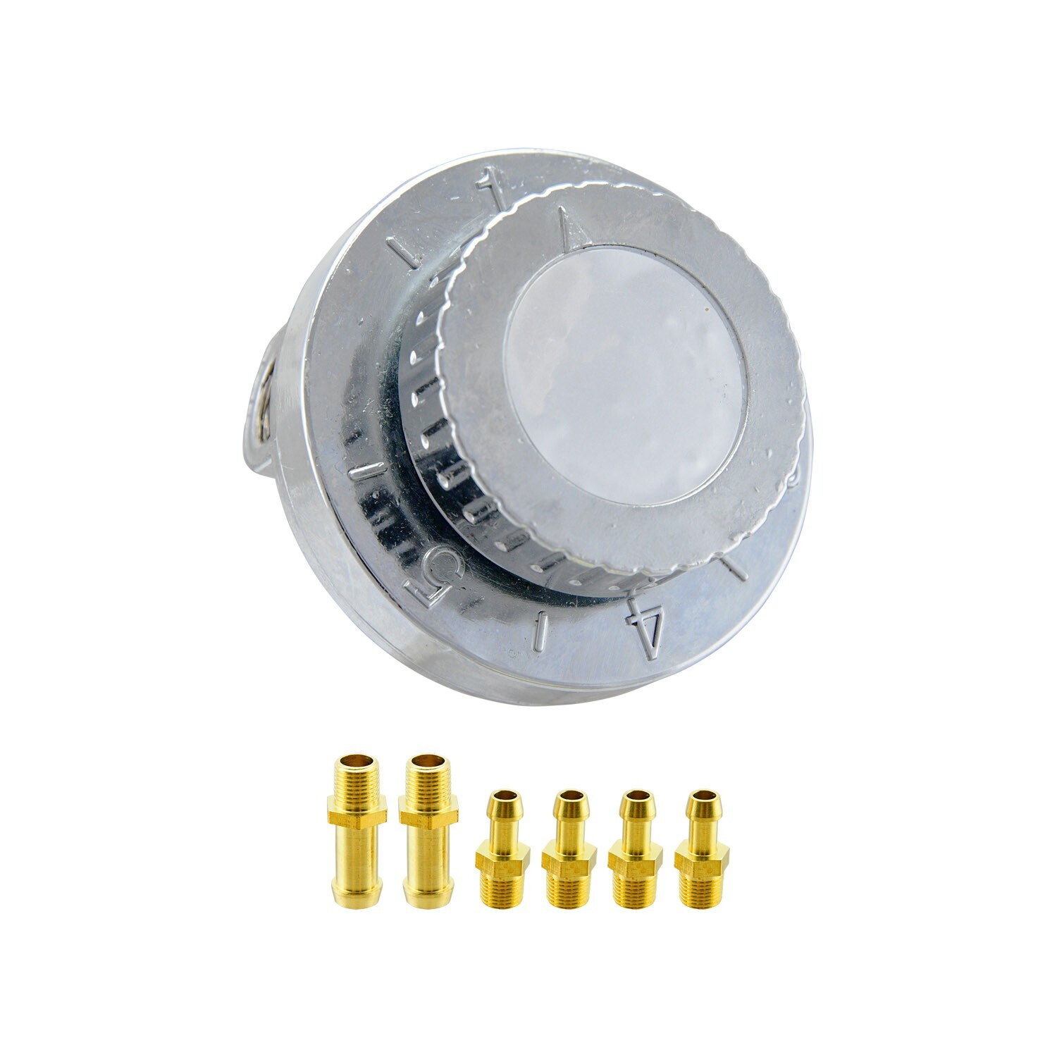 Universal Inline Chrome Low Pressure Adjustable Fuel Pressure Regulator 1-6 PSI