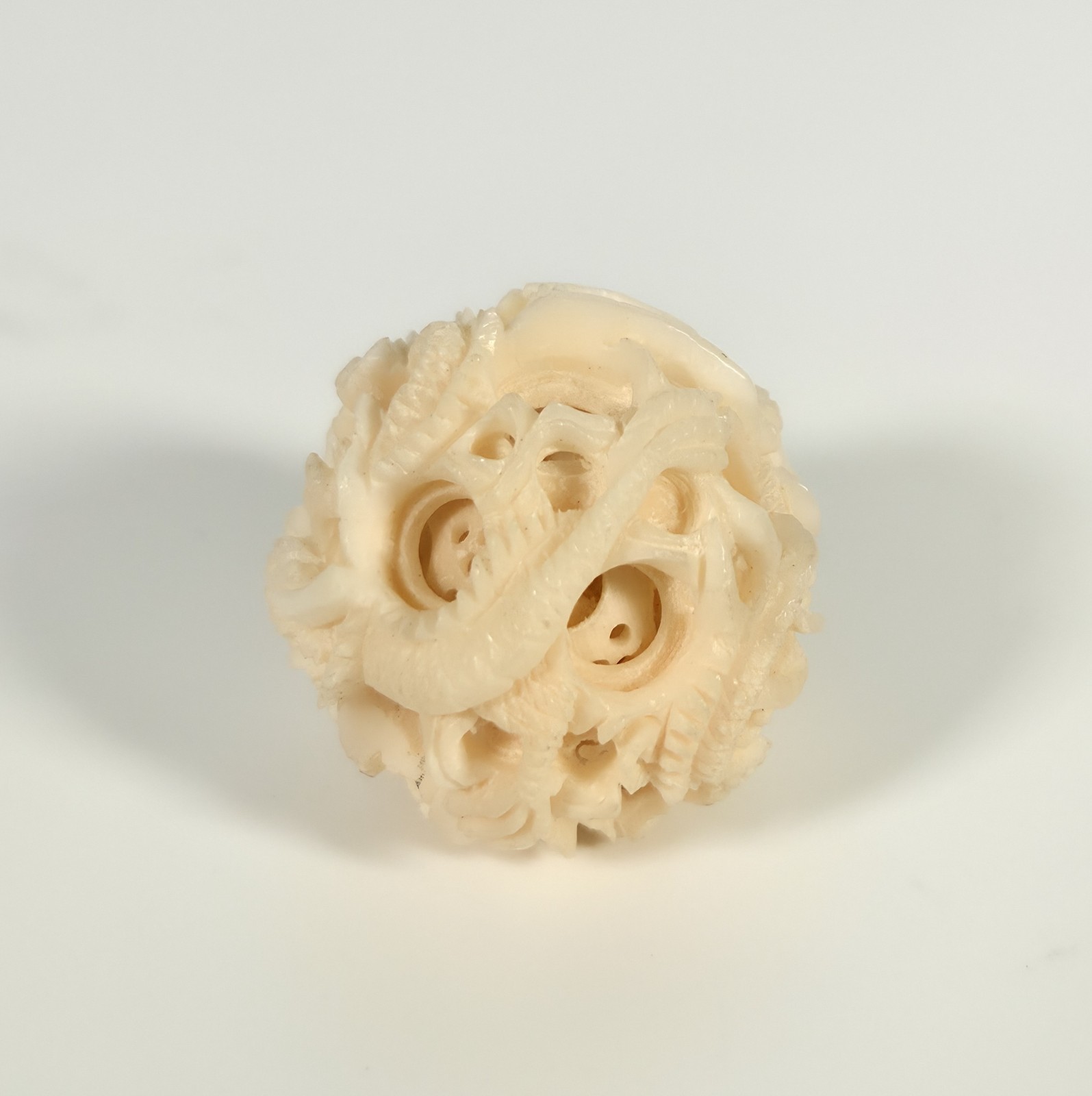 Small 1-1/4" Chinese Carved 3-Layer Dragon Ball