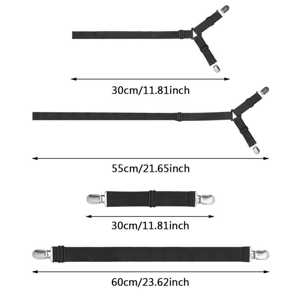 Bed Sheet Fasteners Adjustable Elastic Sheet Holder Clips Set