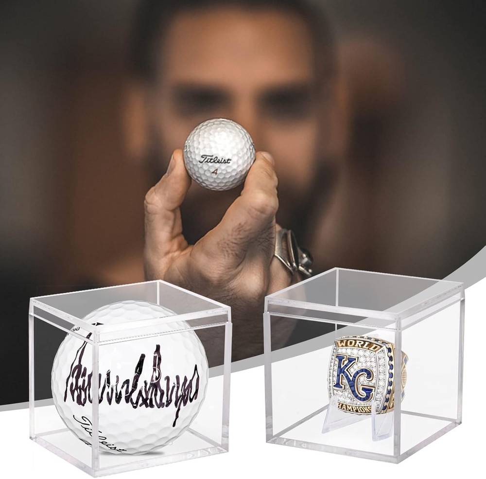 Championship Ring Display Case 3pcs Clear Acrylic Plastic Baseball