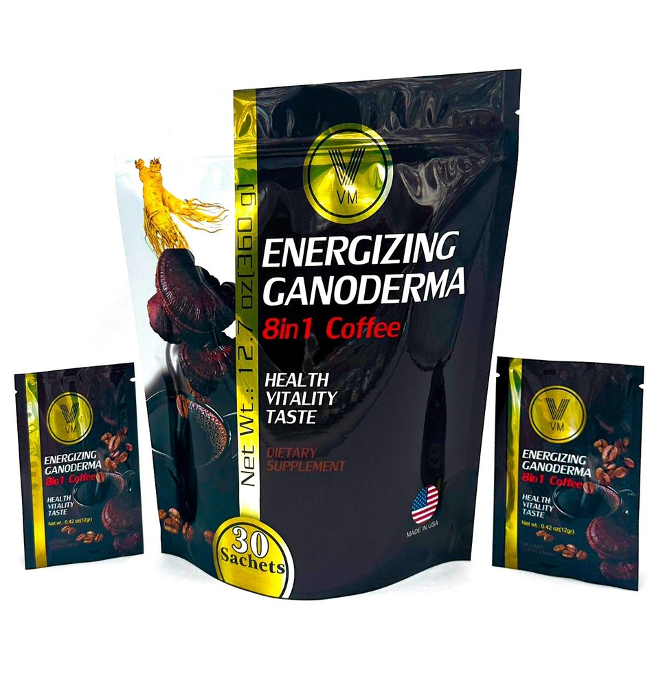 VM Energizing Instant Coffee Mix – Reishi (Ganoderma) + Ginseng & Carob – 30 S