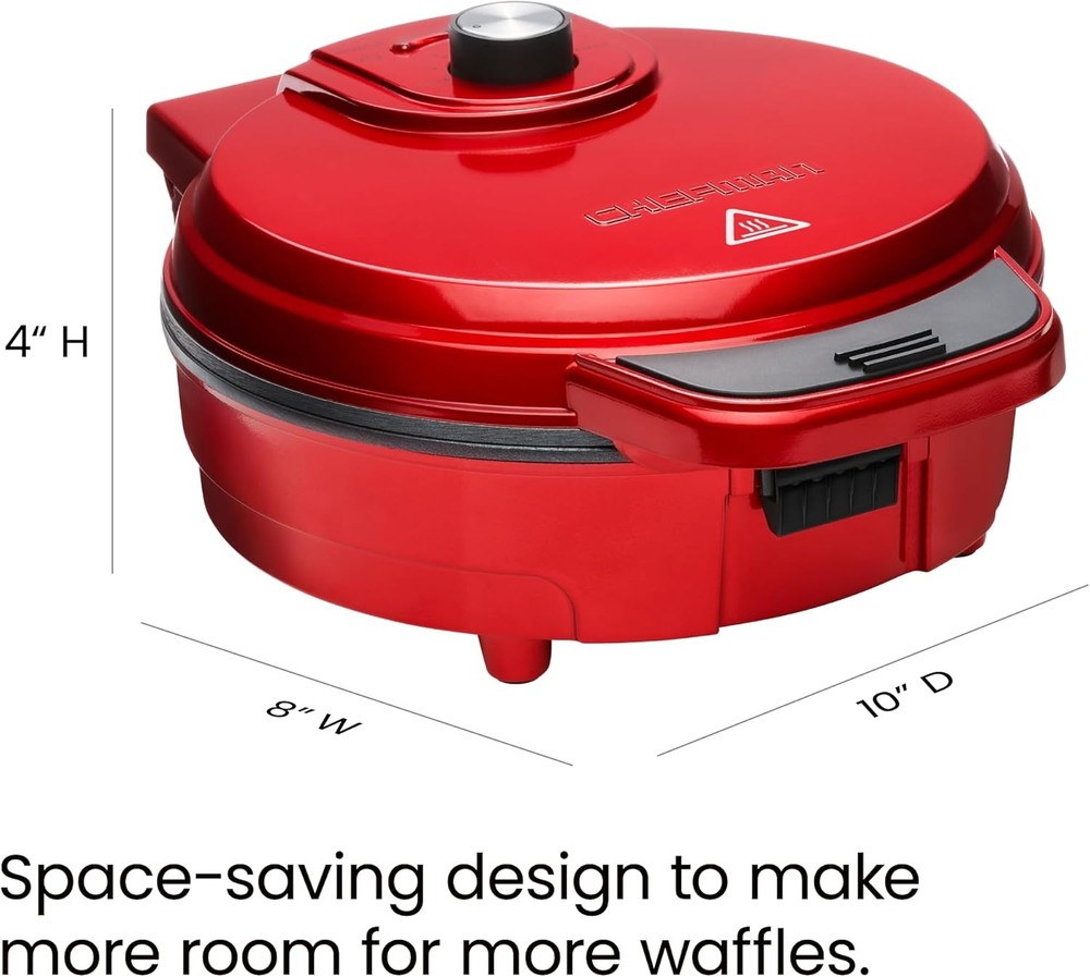 Anti-Overflow Belgian Waffle Maker w/Shade Selector Temperature Control Mess