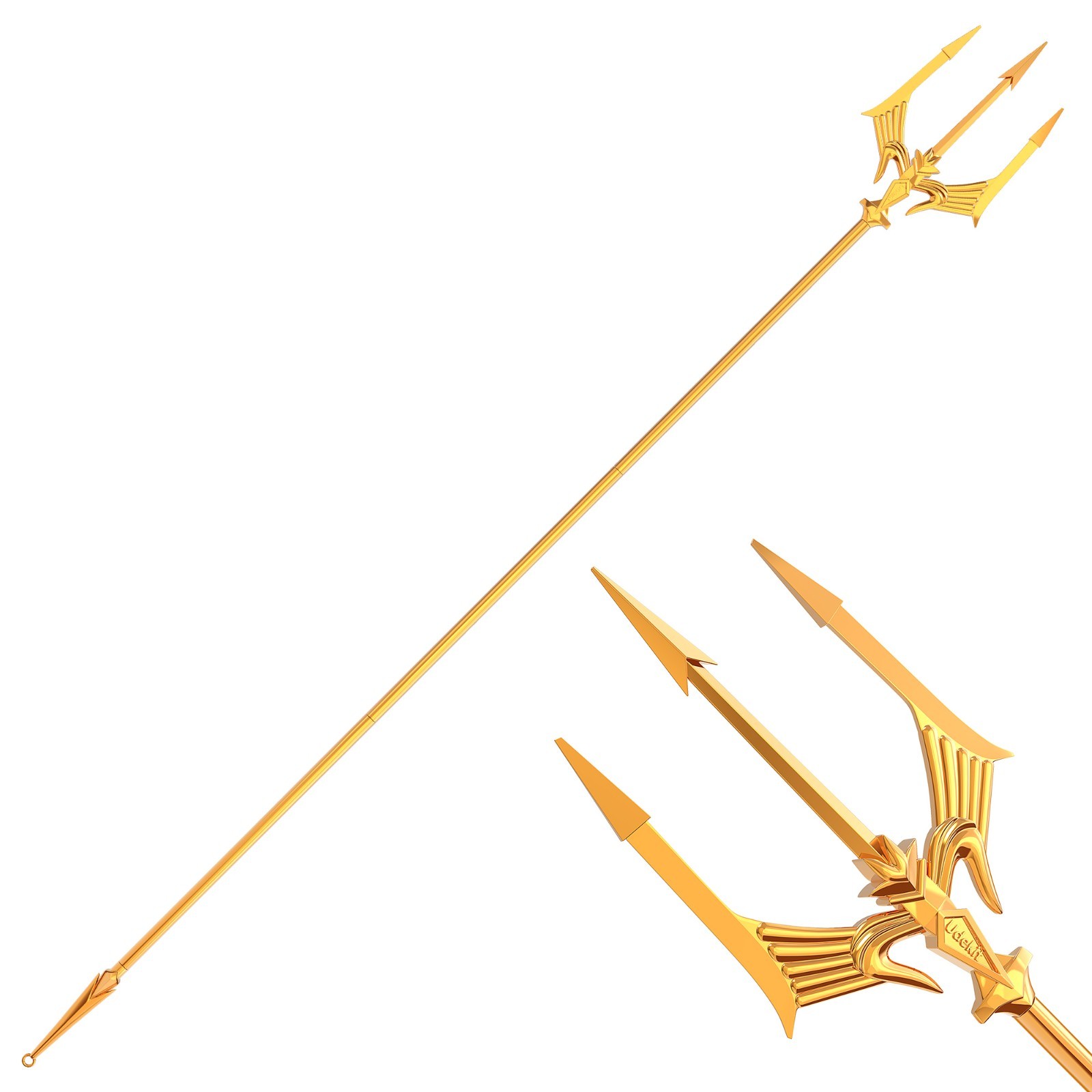 Heavy-Duty Metal Trident Spear for Adult Only, 3-Prong Alloy Cosplay Costume