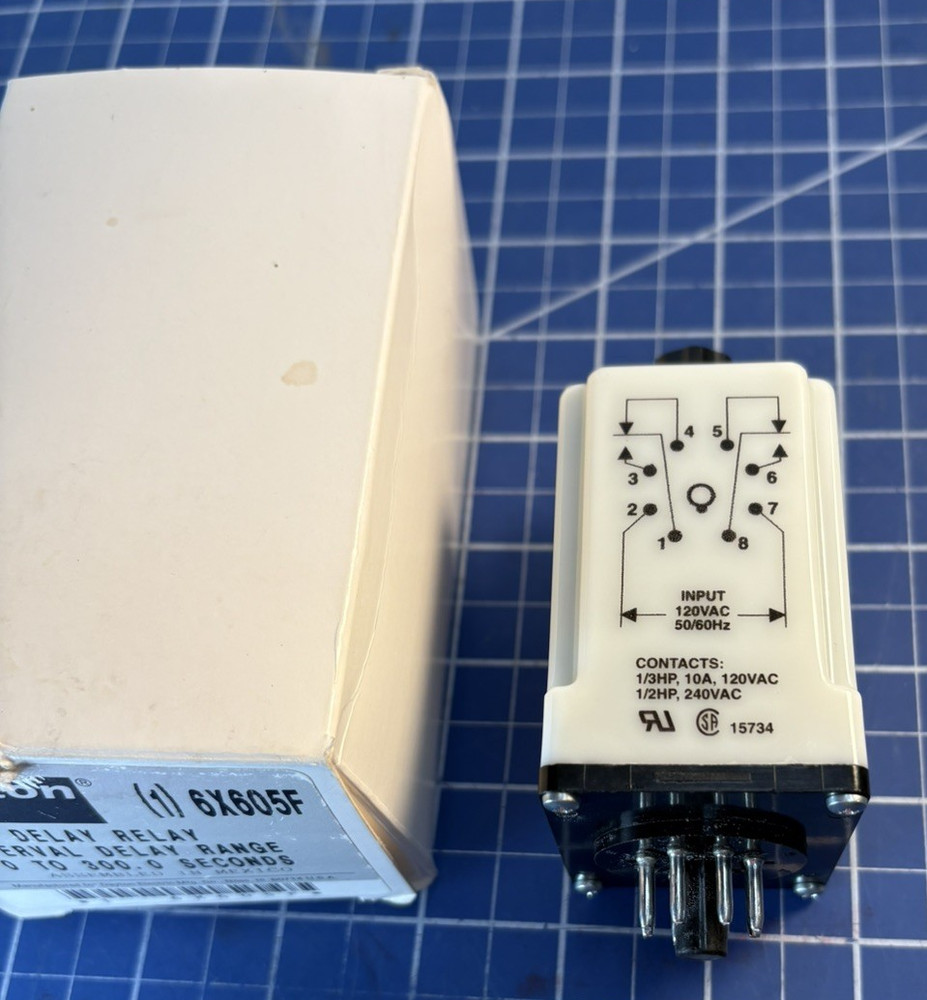 Dayton 3-300Sec Interval Delay Solid State Time Delay Relay 6X605F In Box