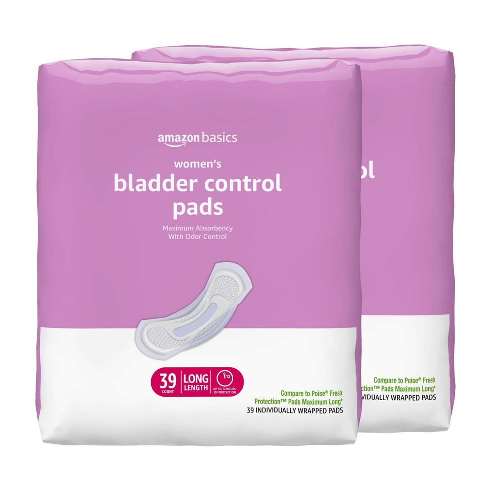 Amazon Basics Women's Max Absorbency Long Incontinence Pads 78ct Unscented