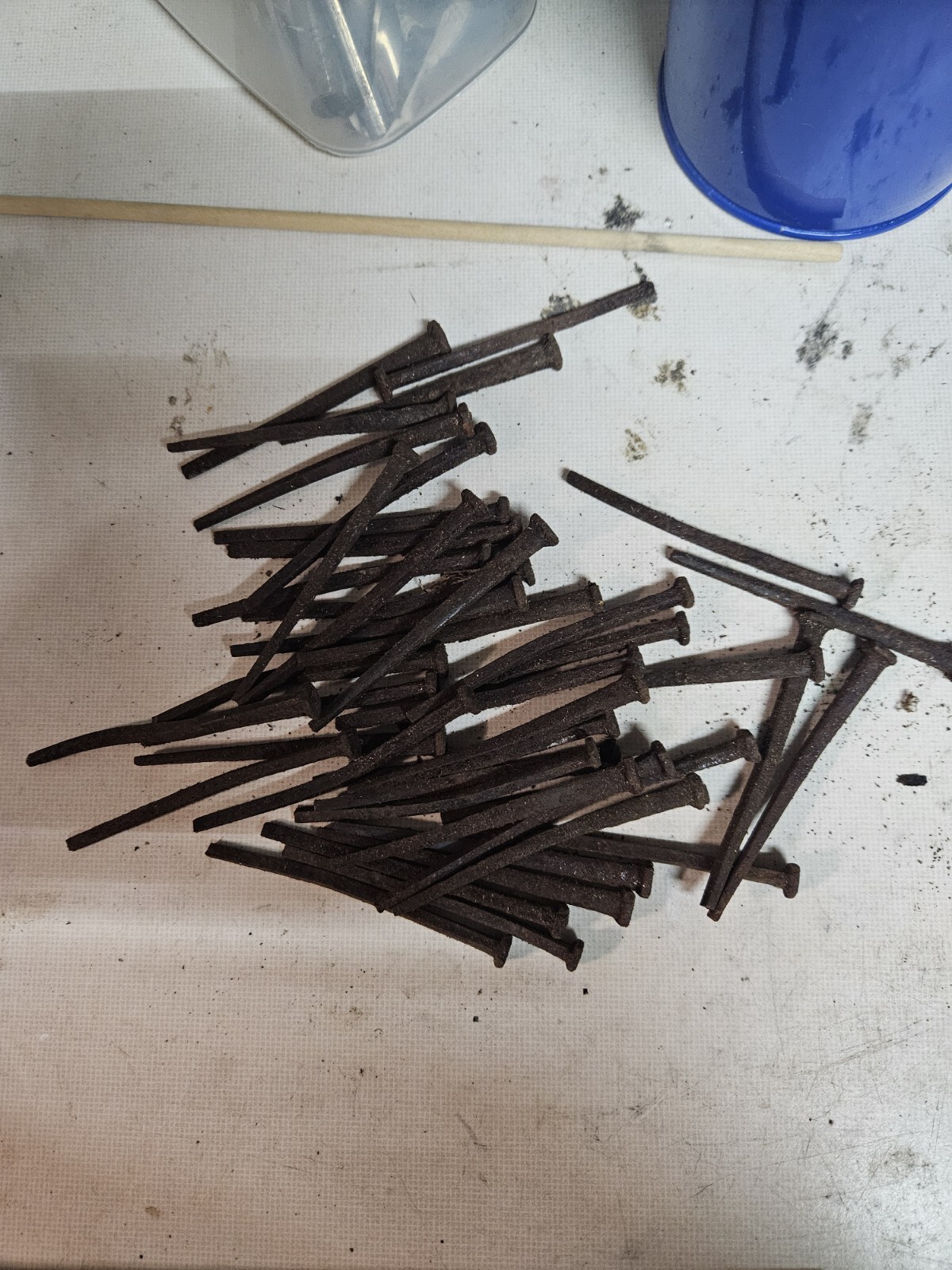Vintage (50) Square Cut 3 Inch Nails 1800s. Used.