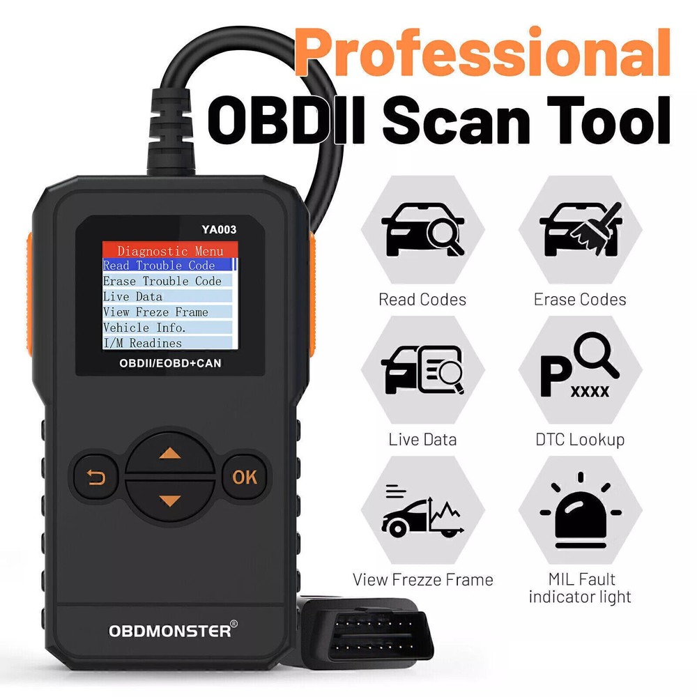 Car OBD2 Scanner OBDII Code Reader Check Engine Fault Diagnostic Tool For Toyota
