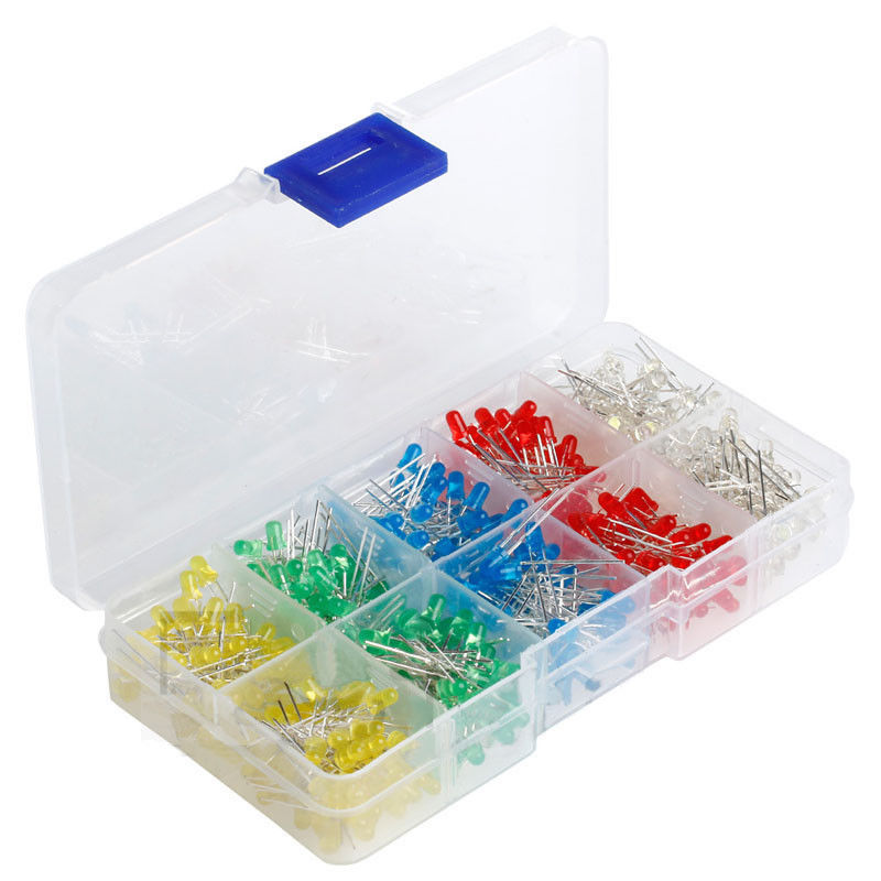 500pcs 3mm Bright LED Light Emitting Diode Component Kit Set for PCB Circuit