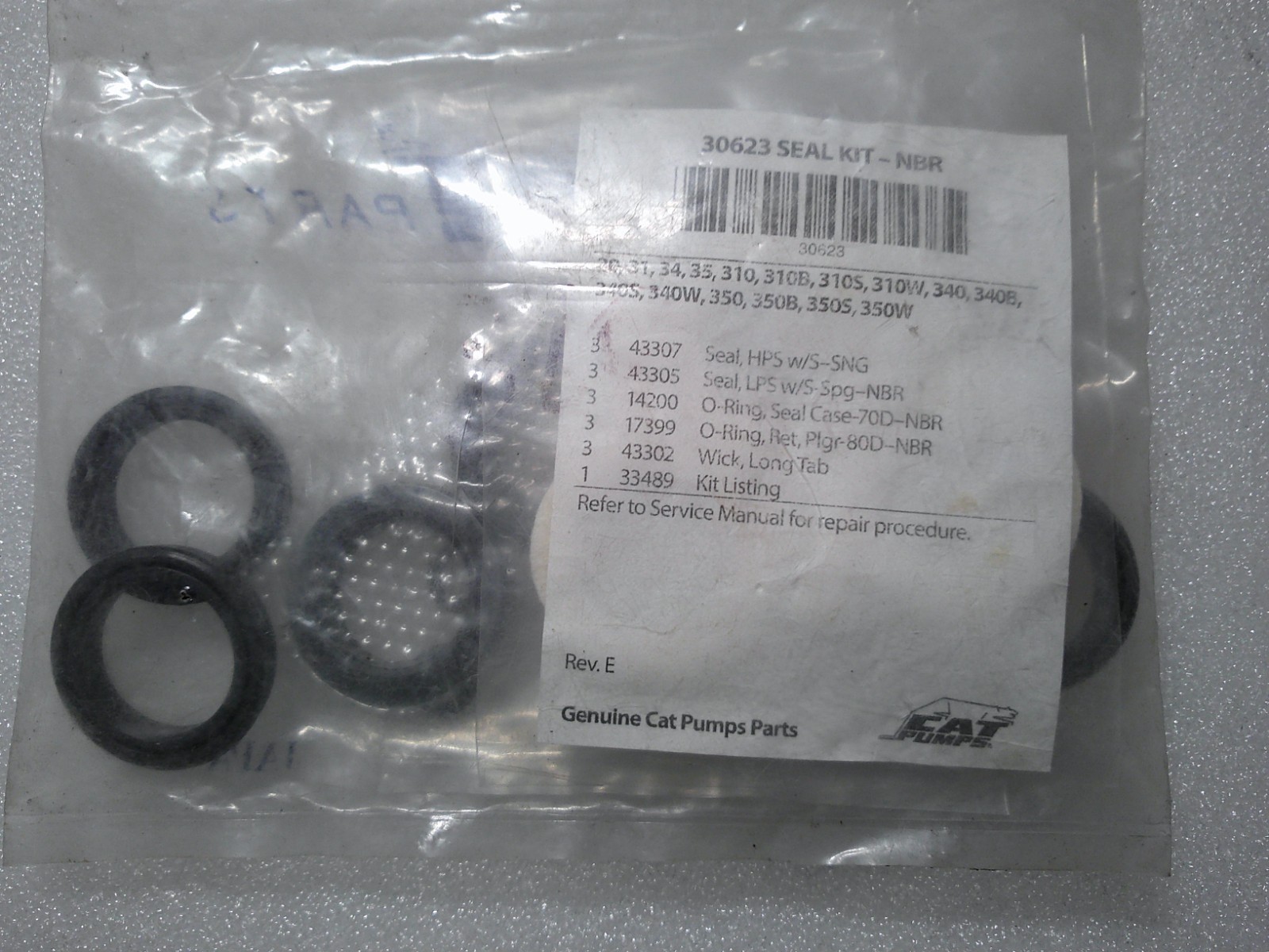 30623 ORIGINAL  CAT PUMP Seal Kit  310, 340 & 350 PUMPS NEW FREE Shipping