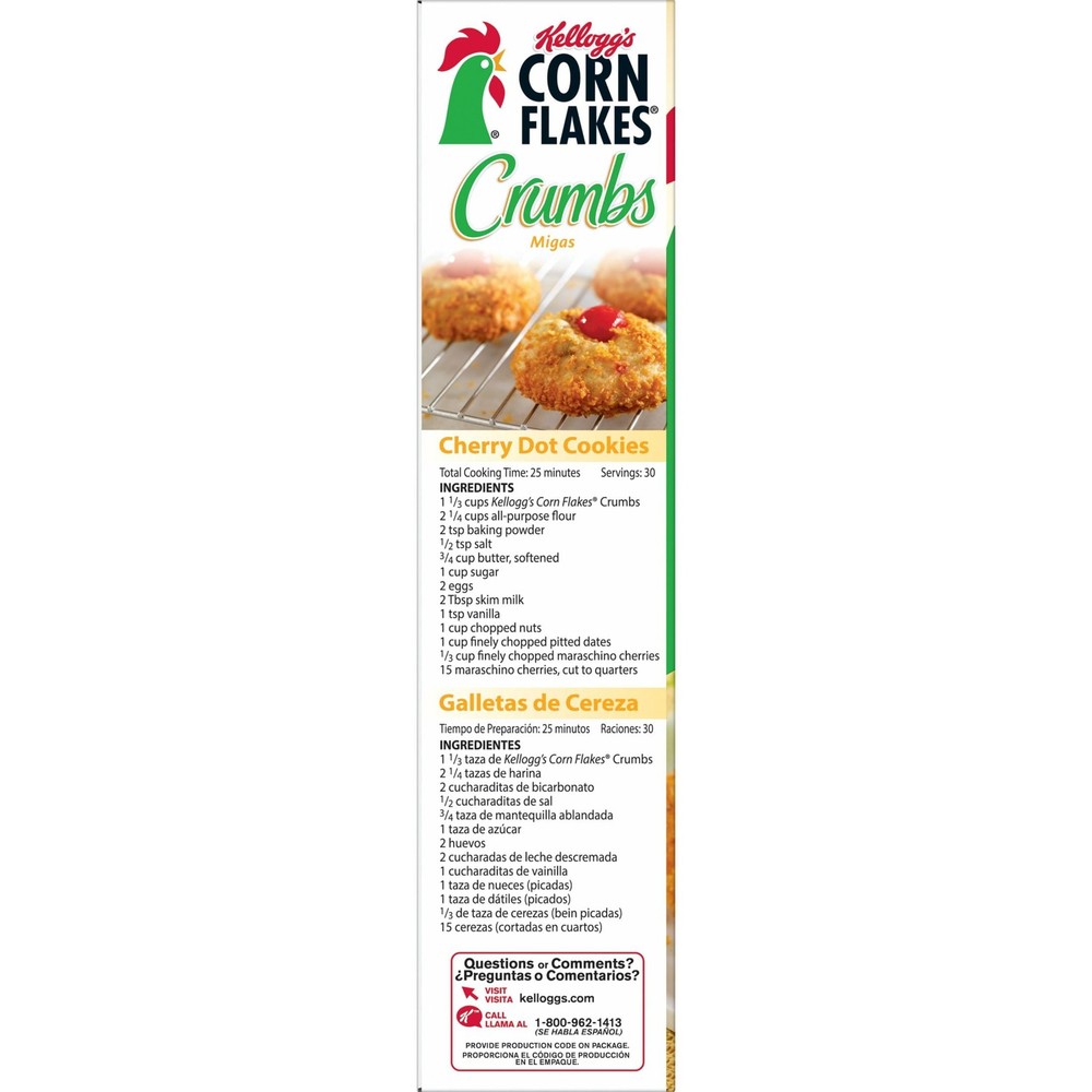 (4 pack) Kellogg's Corn Flakes Original Crumbs, 21 oz