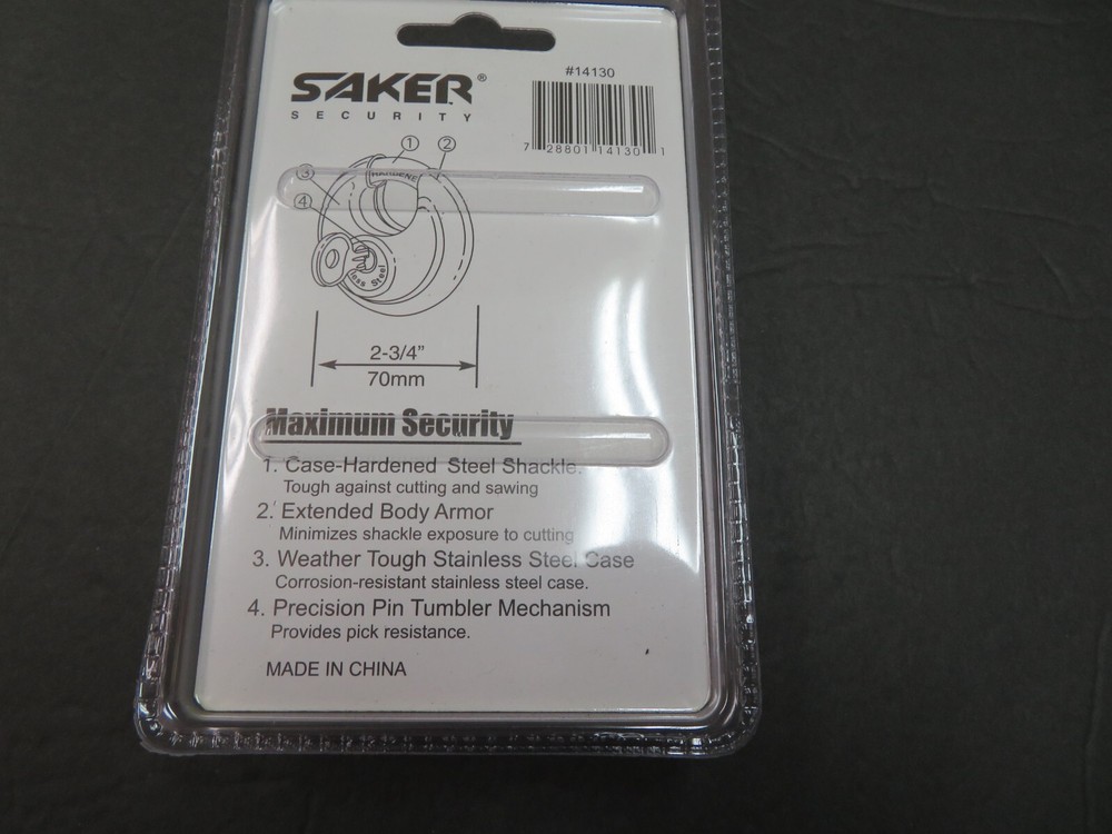 Lot 24 Saker 70mm Disc Pad Lock Locks / Keyed Same
