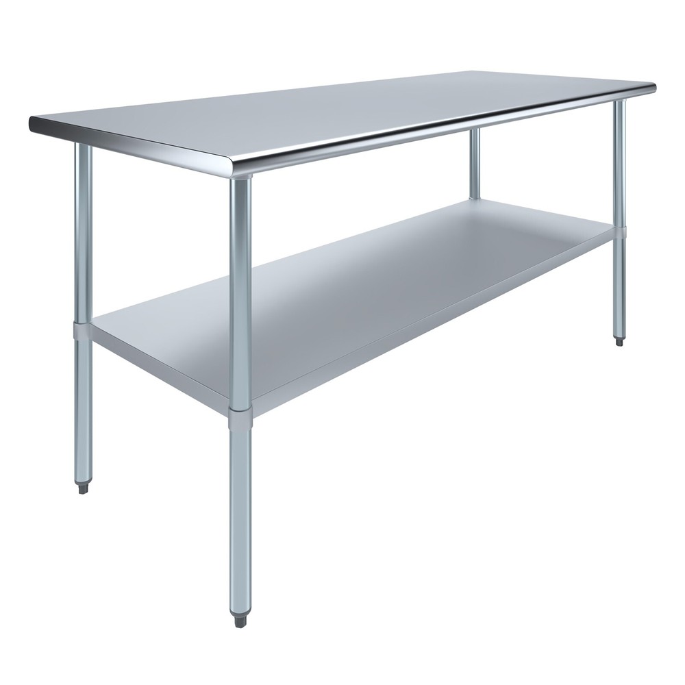 30" X 72" Stainless Steel Work Table With Galvanized Undershelf