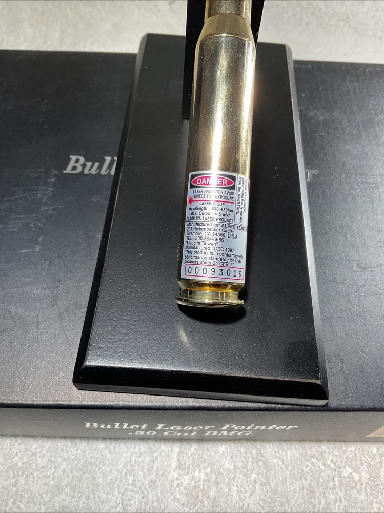 Bullet Laser Pointer w LED Light 50-Cal Shape Rifle Ammo