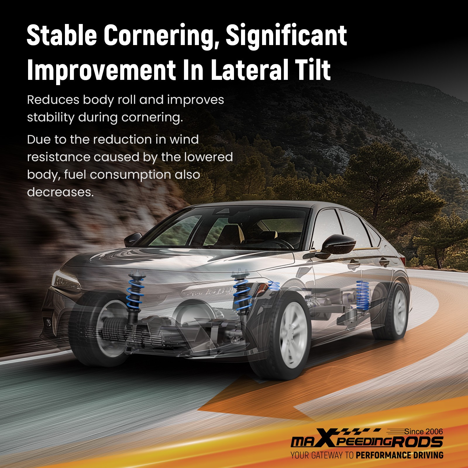 MaXpeedingrods Lowering Springs Drops 2" For Honda Accord 08-12 Acura TSX 10-14