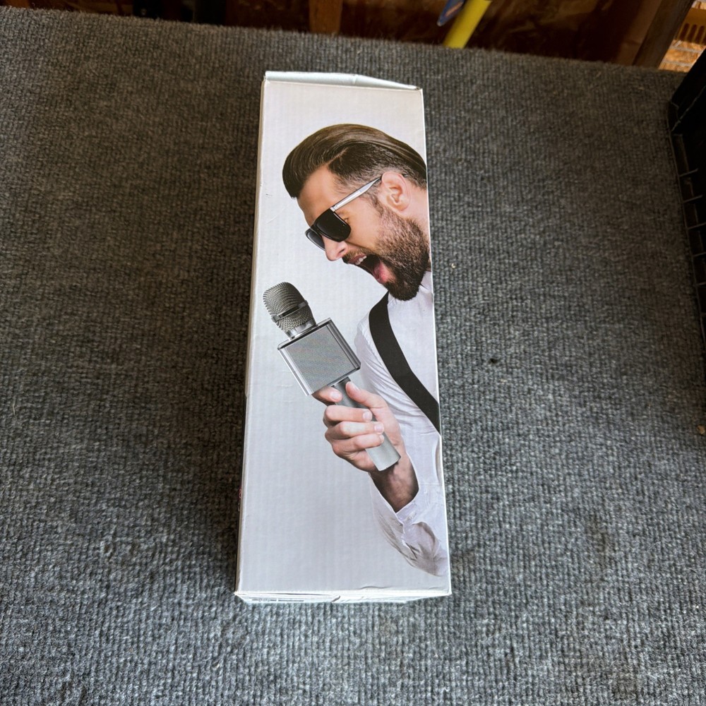 Sharper Image Bluetooth Karaoke Microphone Silver New