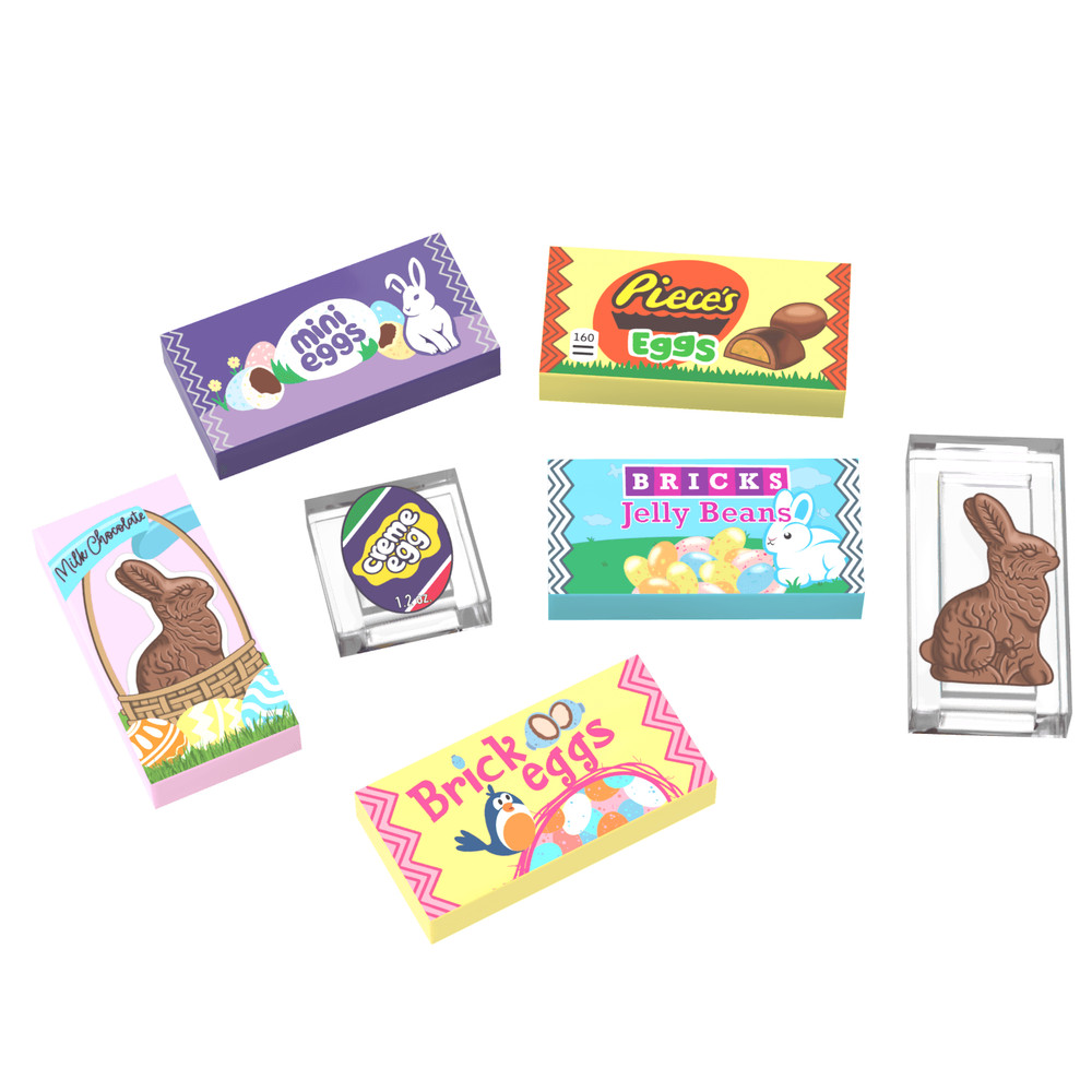 Easter Candy Pack - Custom Printed - (7 Pack) - Minifig Candy Accessory Food