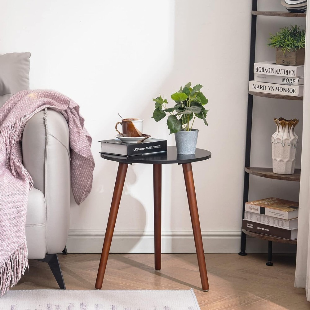 Round Side Table - Versatile End Table - Easy Assembly - 16.5 x 20.5 Inches
