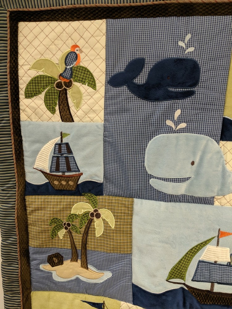 Nojo Blue Sailboat Crib 4PC Set