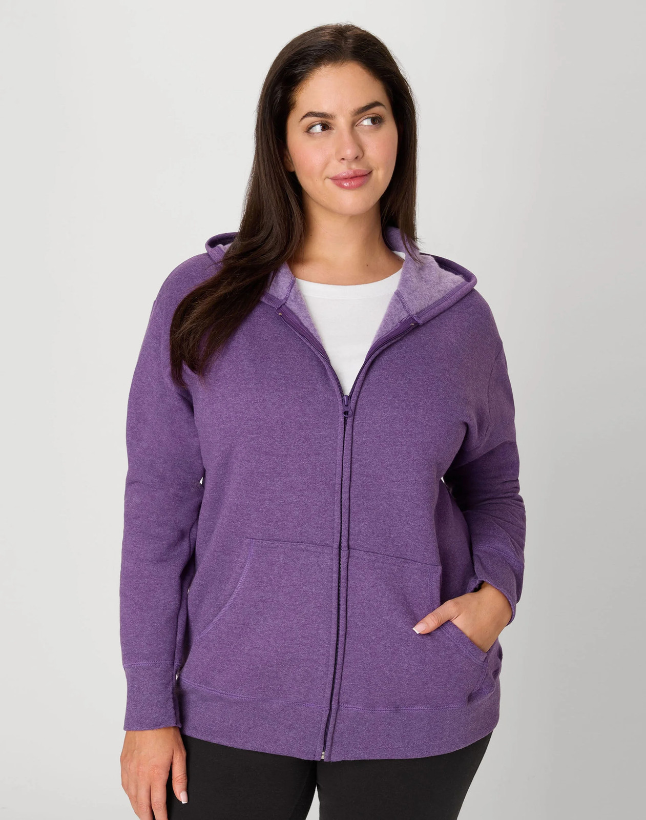 Hanes Just My Size EcoSmart Women's Full-Zip Fleece Hoodie (Plus )