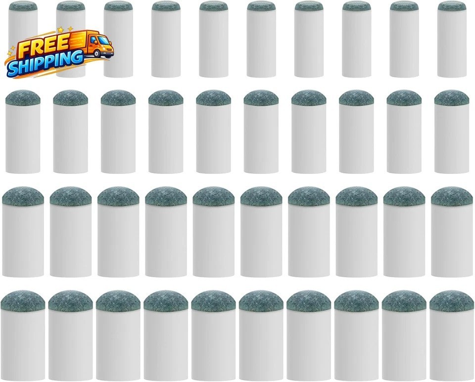 40Pcs Slip on Pool Cue Tips Replacement Kit 4 Sizes Upgrade Pool Stick Tips