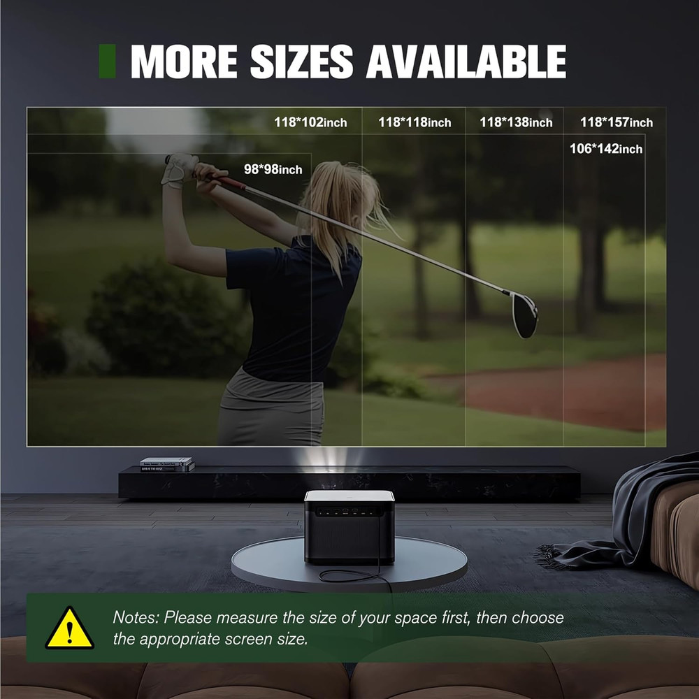 Grey Golf Simulator Impact Screen, 3D Air Mesh Projector Screen, Golf Practice H