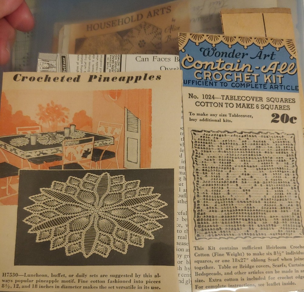 Vintage Crochet Embroidery Crewel Needlepoint etc. Patterns Scrapbook