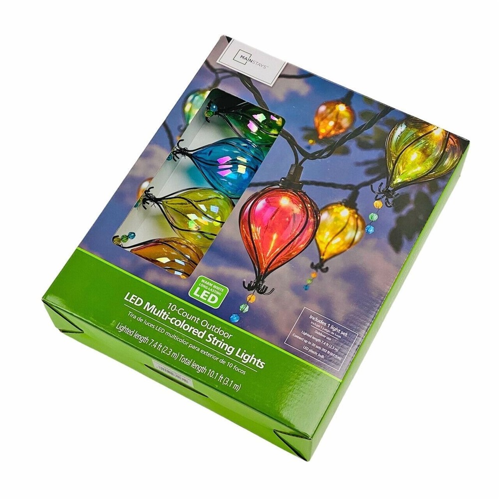 Mainstays Summer Balloon Tear Drop Shape 10 Count LED Multicolor String Lights