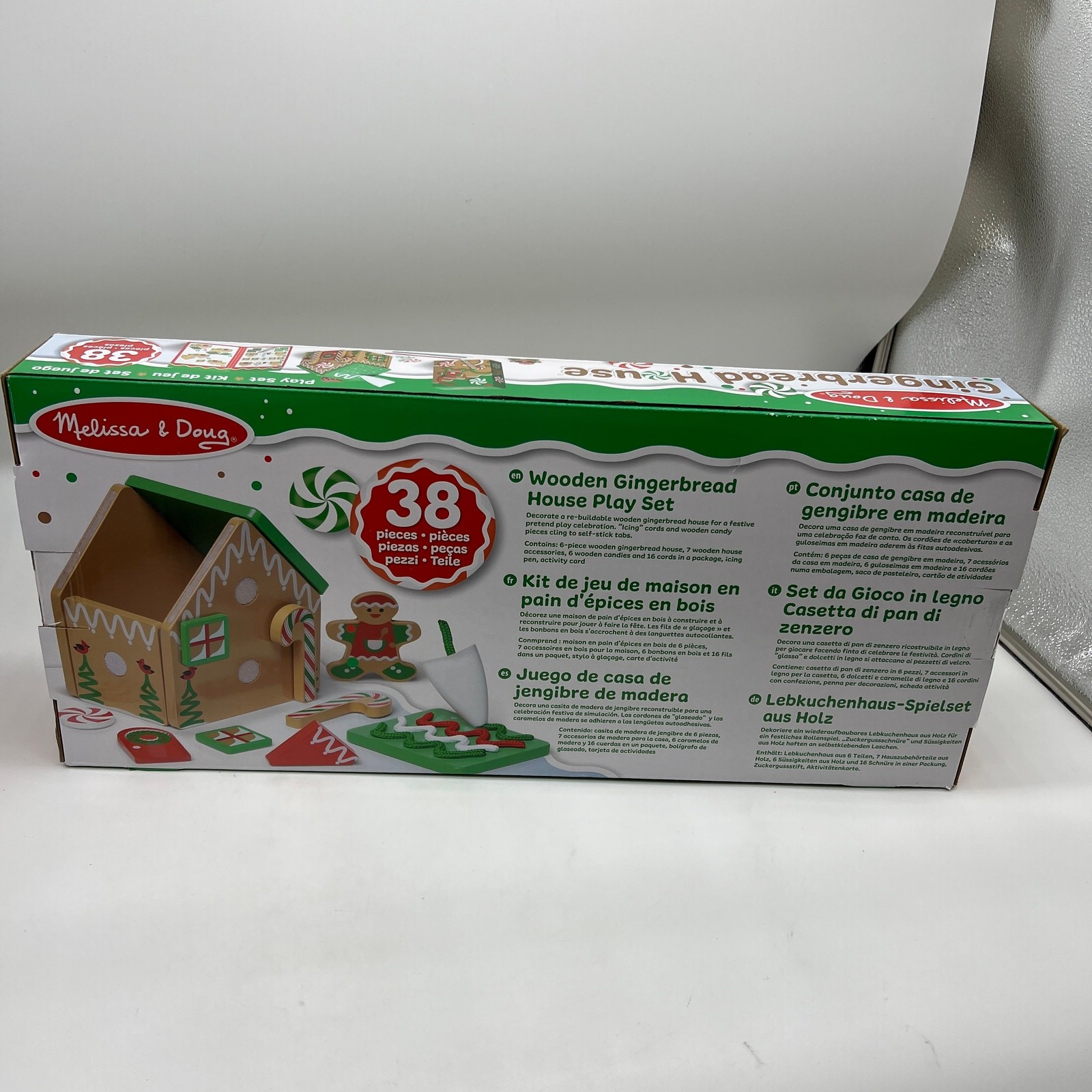 Melissa & Doug Wooden Gingerbread House Reusable, Mess-Free Play Set Activity