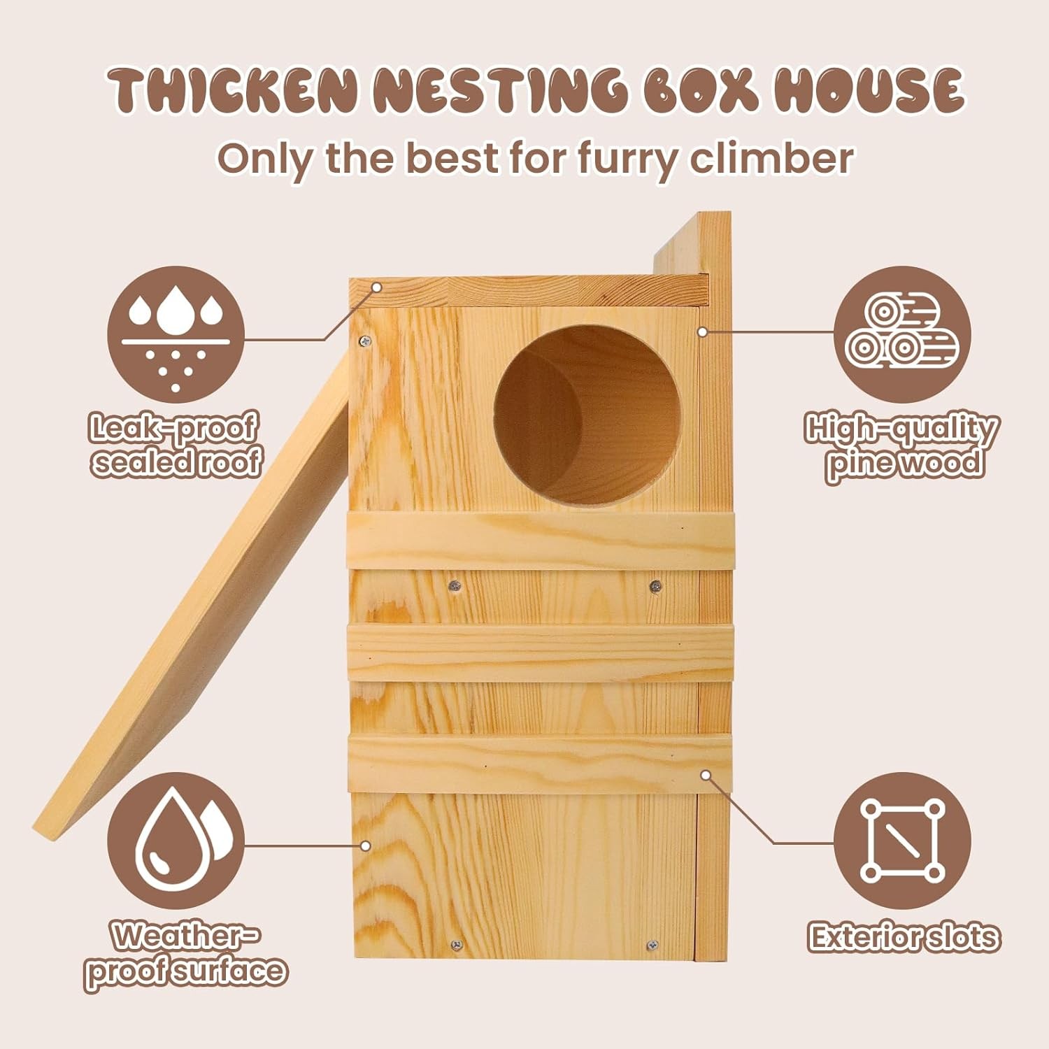 Squirrel House for Outside - Large Wood House, wooden
