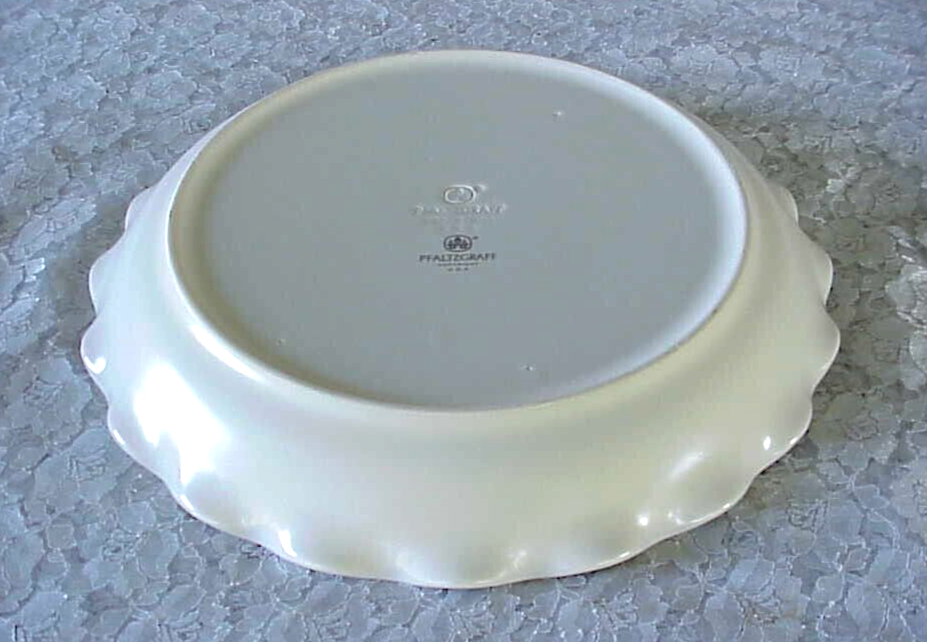 Pfaltzgraff Tea Rose Serving Dish Platter Cake Plate 12" Fluted Marked