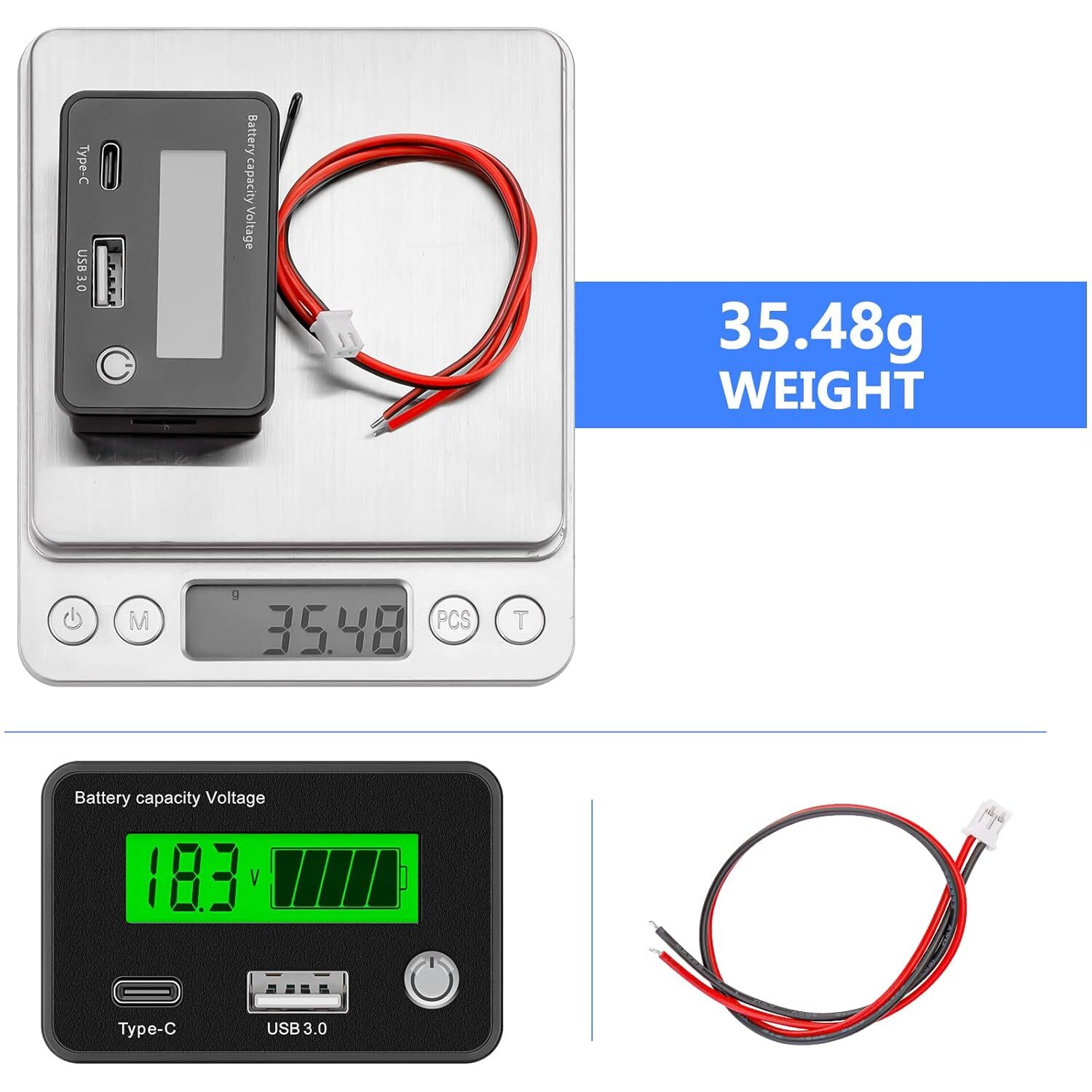 12v 24v 36v 48v 72v Battery Monitor,Car Golf cart Battery Indicator Meter