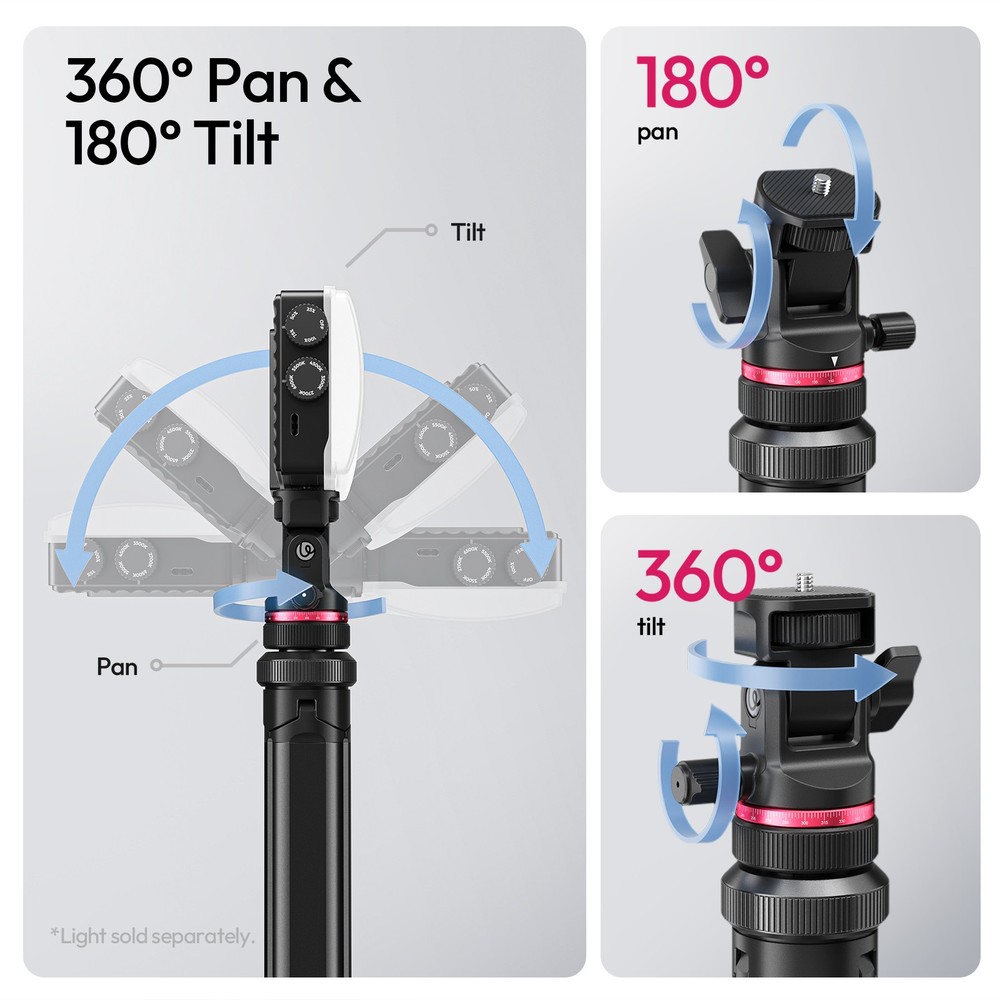 Ulanzi MT-80 Auto-Open Tripod 2m Light Stand 1/4" Mount for Camera Video