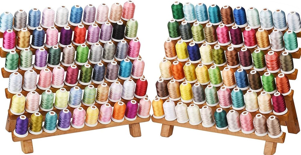 120 Colors Polyester Embroidery Thread Kit 40WT 550Y for Sewing Machine