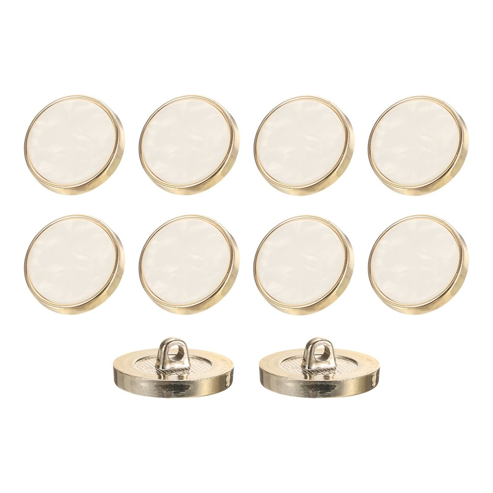 10Pcs Round Button, 23mm/0.9" Resin Decorative Pattern Button, White
